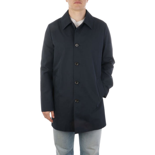 Black Cotton Mens Coat