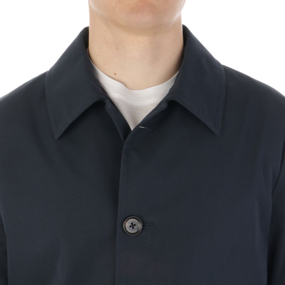 Blue Cotton Men's Trench Coat