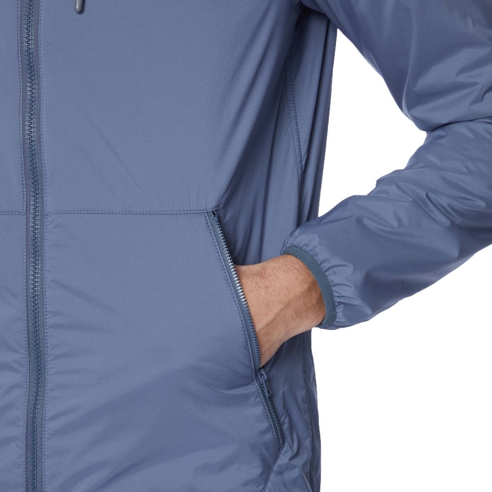 Blue Polyamide Men Jacket