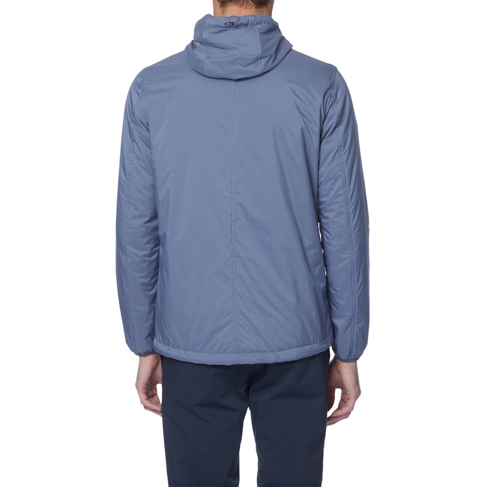 Blue Polyamide Men Jacket