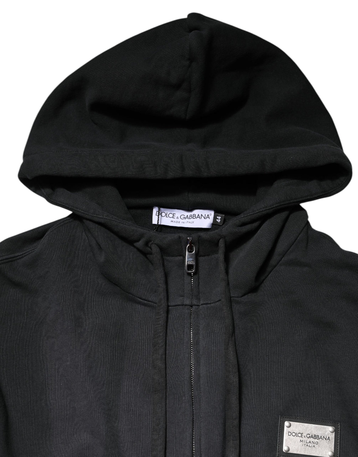 Black Logo FullZip Hooded Sweatshirt Sweater