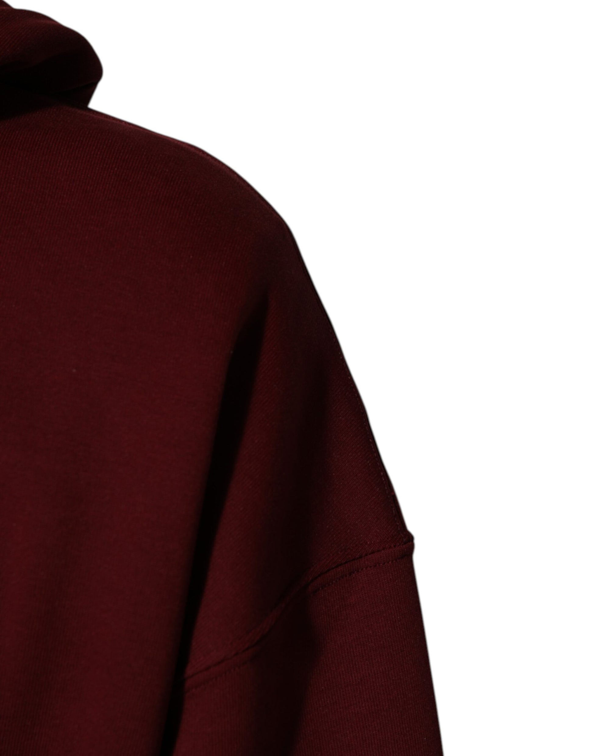 Maroon Embossed Logo Hooded Sweatshirt Sweater