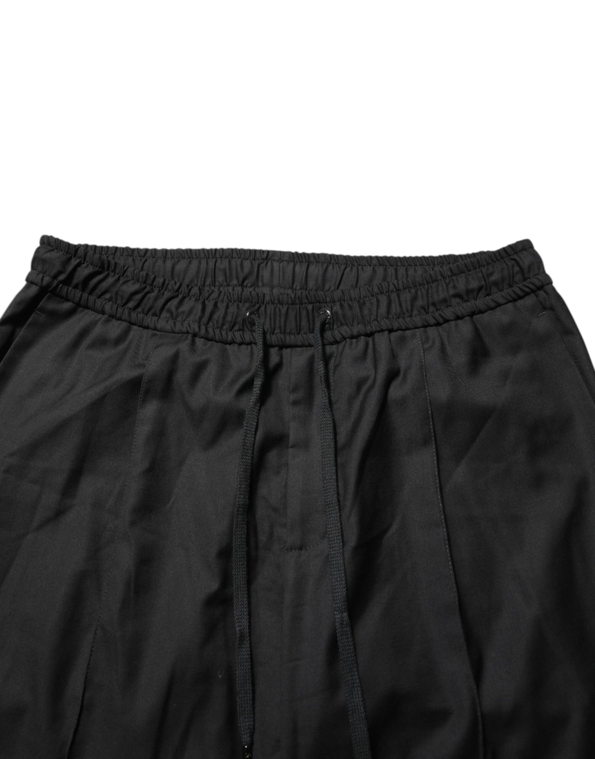 Black Drawstring Men Jogger Sweatpants Pants