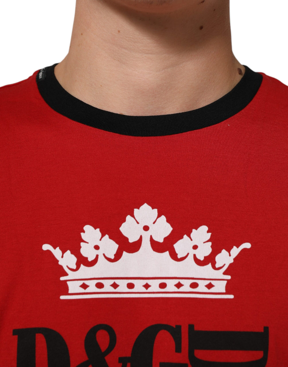 Red Logo Crown Cotton Short Sleeves T-shirt