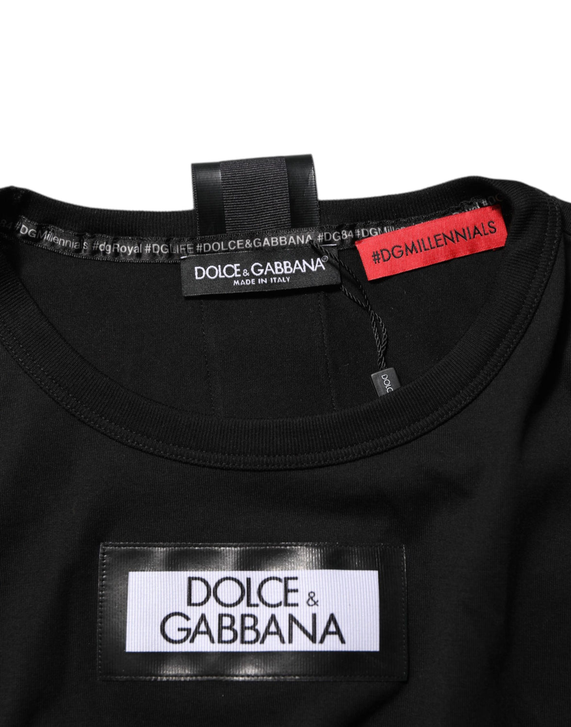 Black DGRoyals Cotton Men Crew Neck IT T-shirt