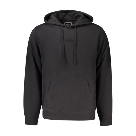 Black Cotton Men Hoodie