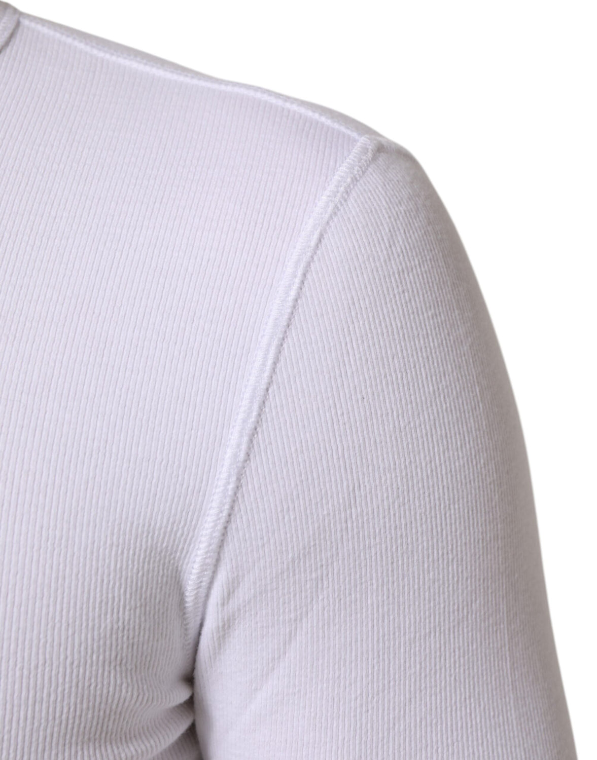 White Long Sleeves Button Closure T-shirt