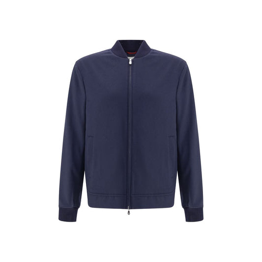 Blue Cashmere Bomber