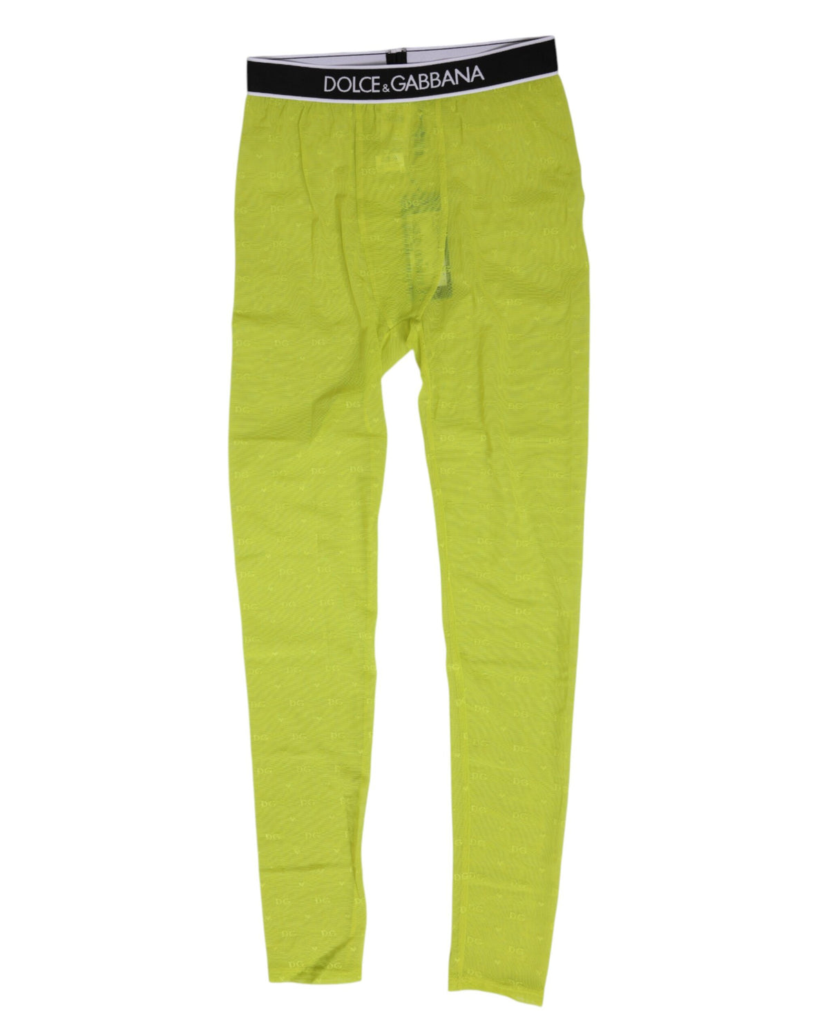 Neon Green Nylon Logo Lace Leggings Pants Underwear