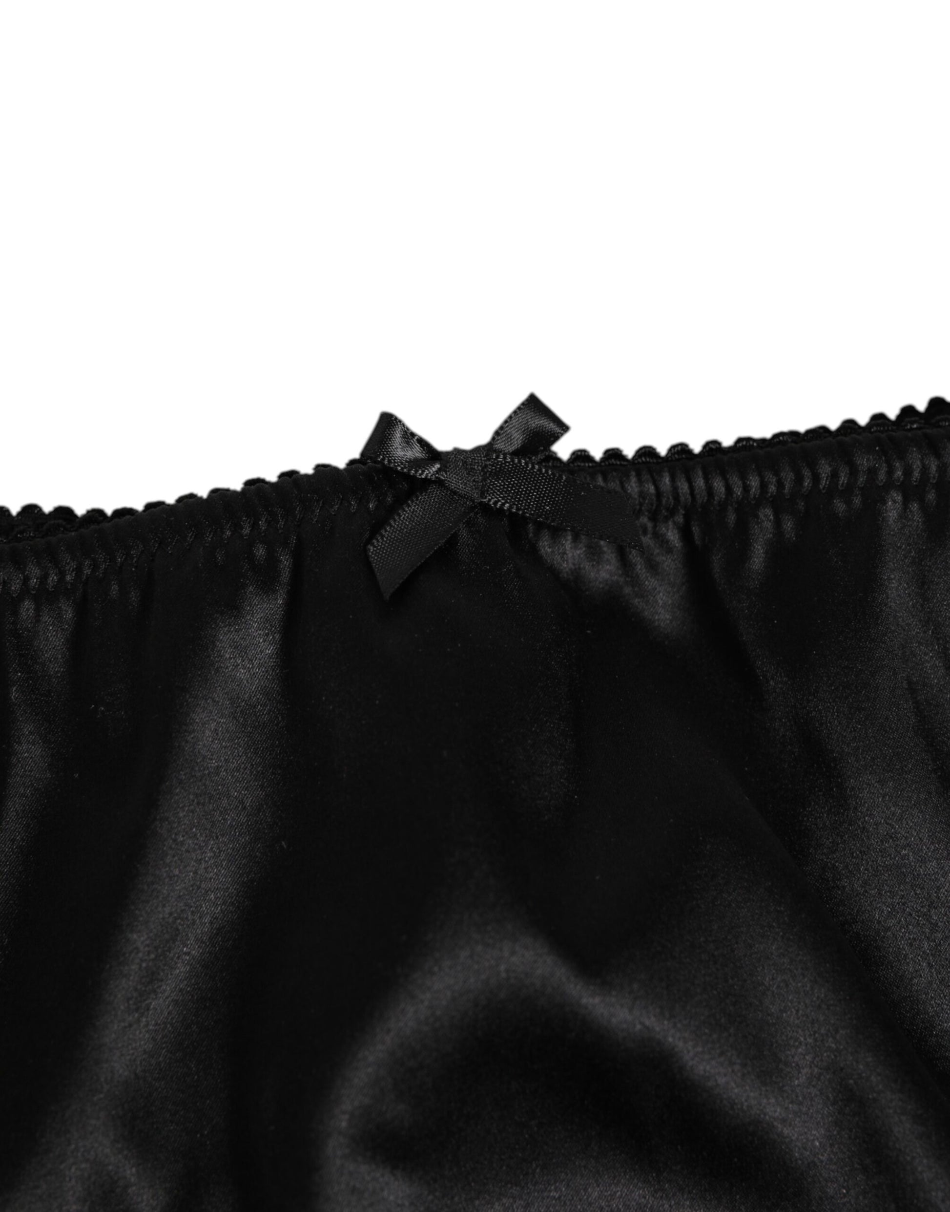 Black Silk Floral Lace Mid Waist Panty Underwear