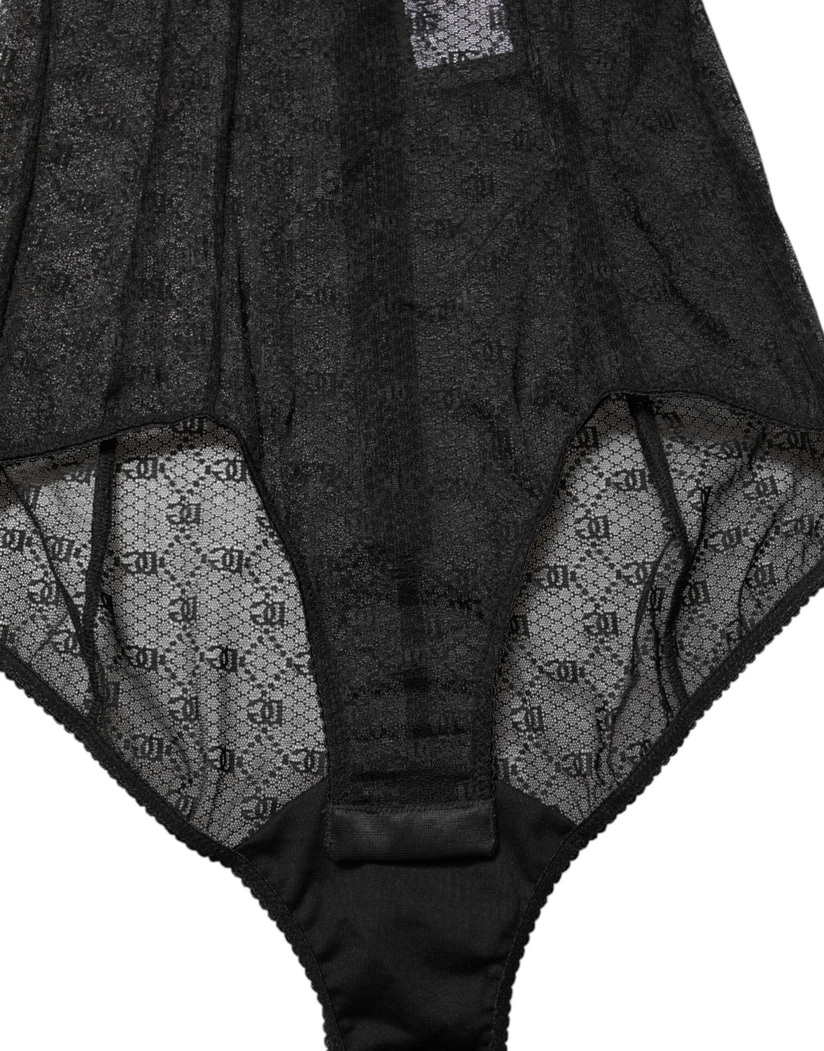 Black Nylon Stretch Bodysuit Lingerie Underwear