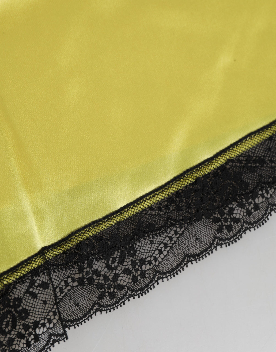 Yellow Satin Silk Mid Waist Underwear Shorts