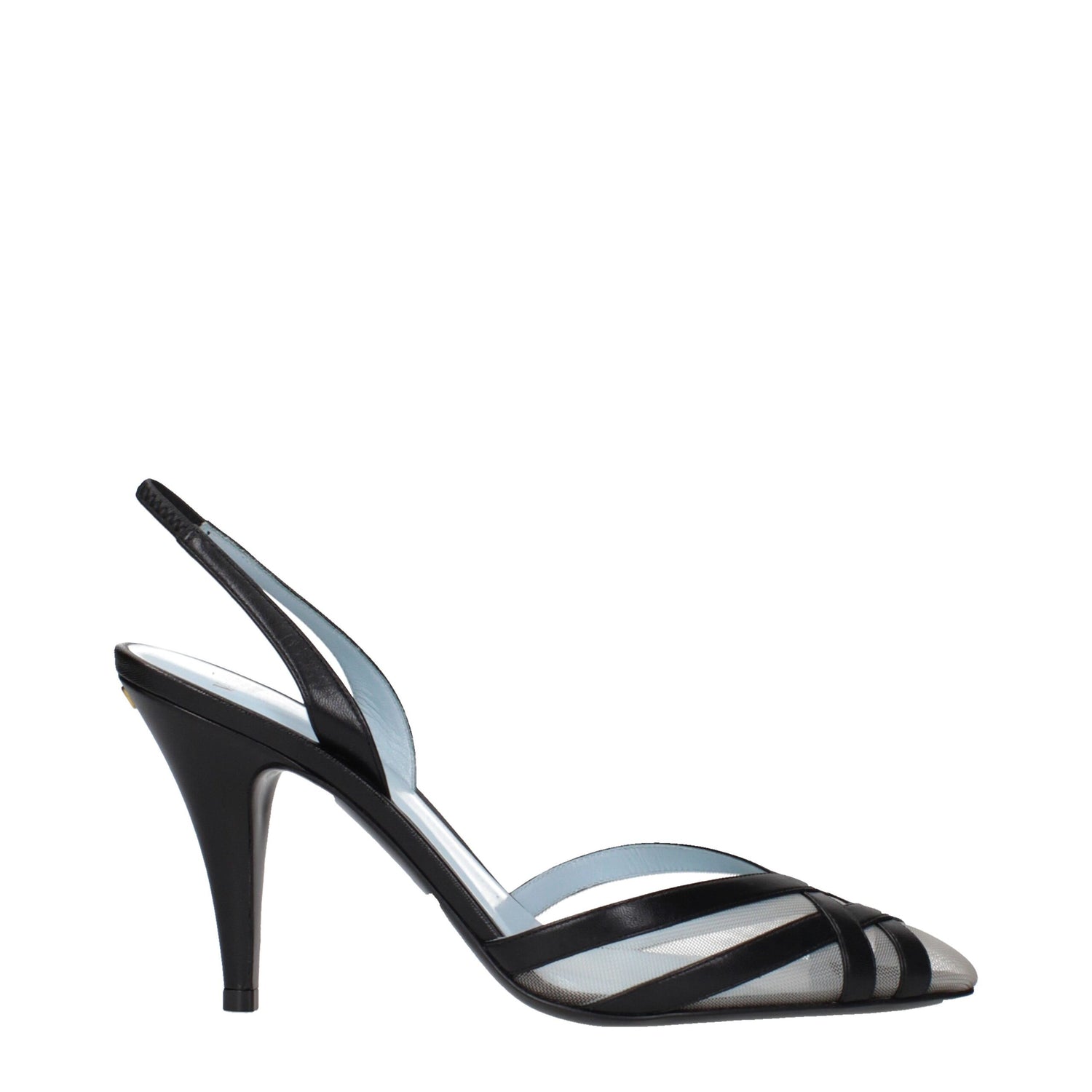 Black Leather High Heel Pumps