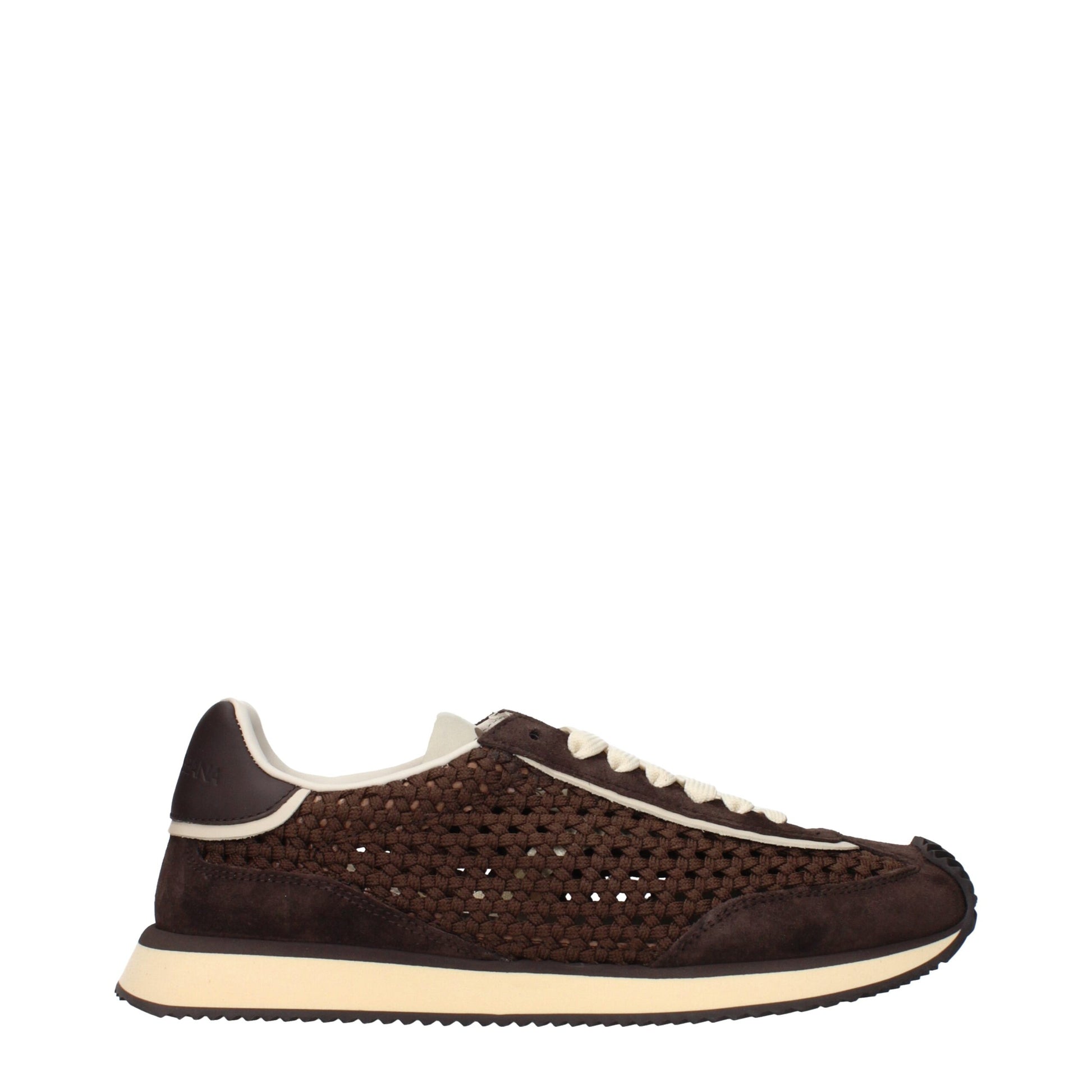Brown Fabric Low Tops