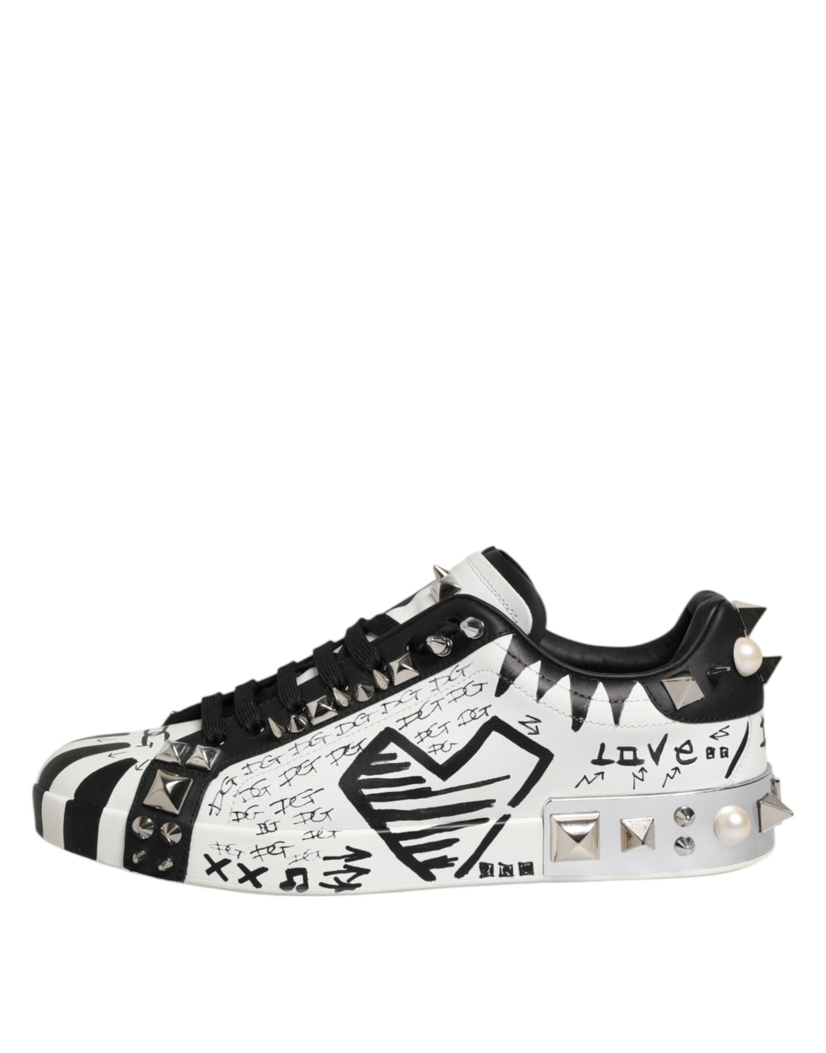 White Portofino Studded Men Sneakers Shoes