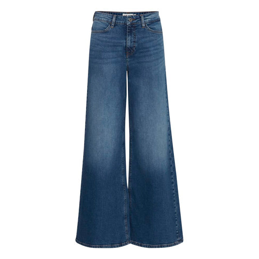 Blue Cotton Bootcut Jeans