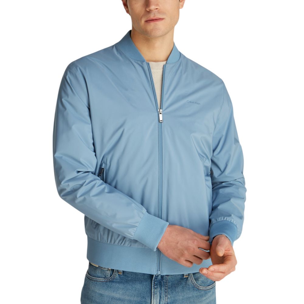 Light Blue Recycled Polyester Jackets & Coat
