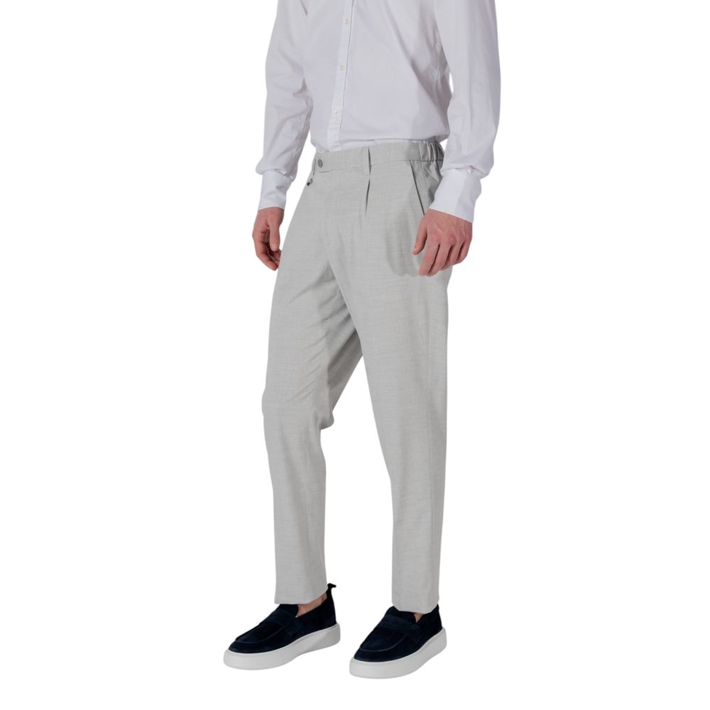 Gray Polyester Dress Pants