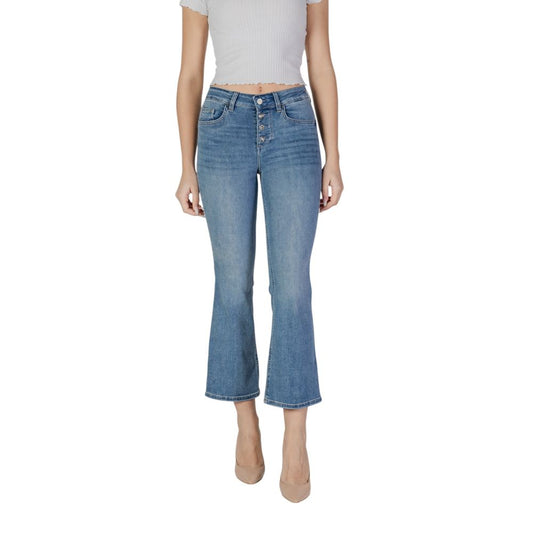Blue Cotton Bootcut Jeans