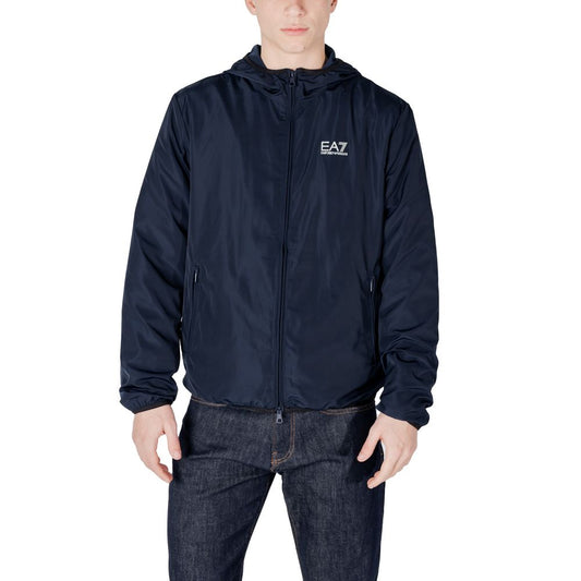 Blue Polyester Shell Jacket
