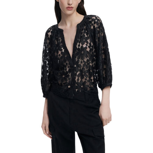Black Polyester Blouse