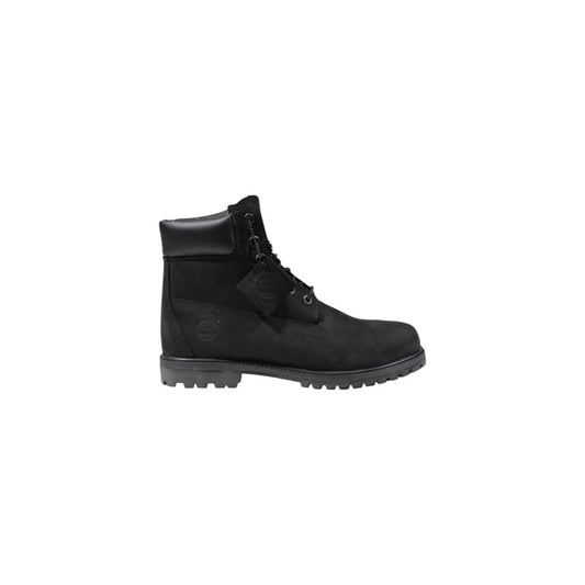 Black Leather Lace-Up Boots