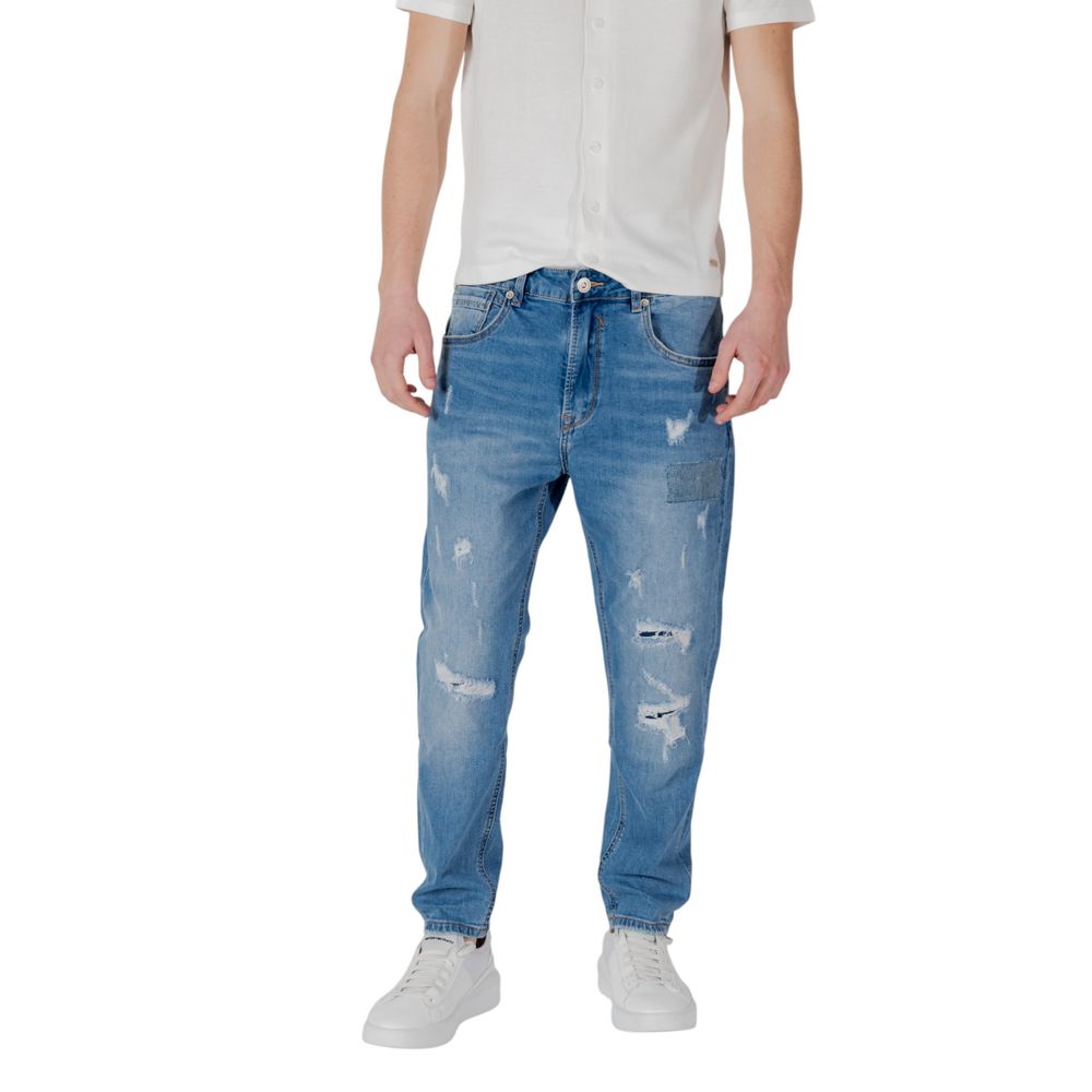 Blue Cotton Relaxed Fit Jeans