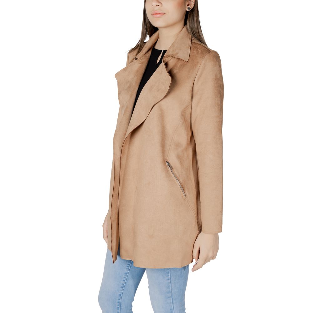 Beige Polyester Trench Coat