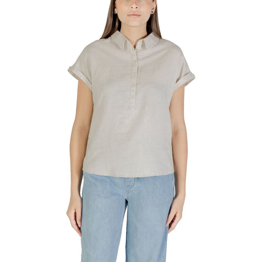 Beige Linen Blouse