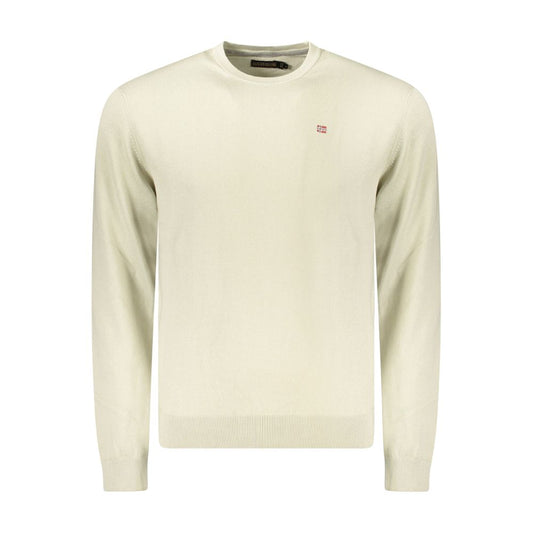 Beige Cotton Men Sweater