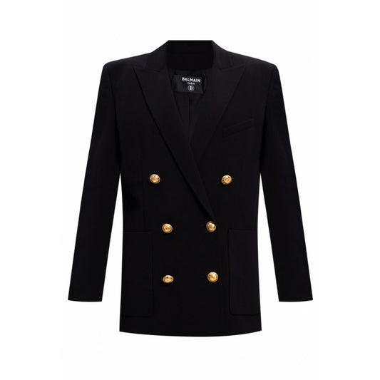 Black Viscose Women Blazer
