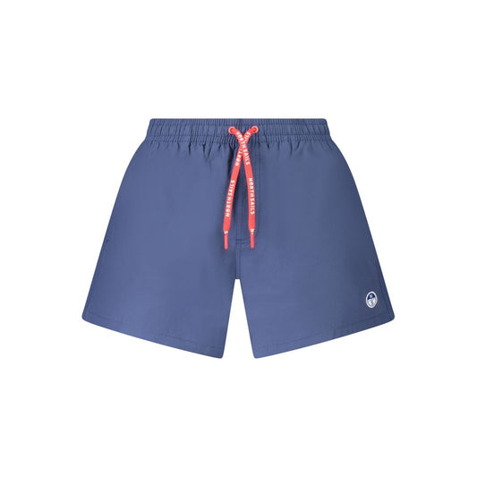 Blue Nylon Men's Swim Boxer