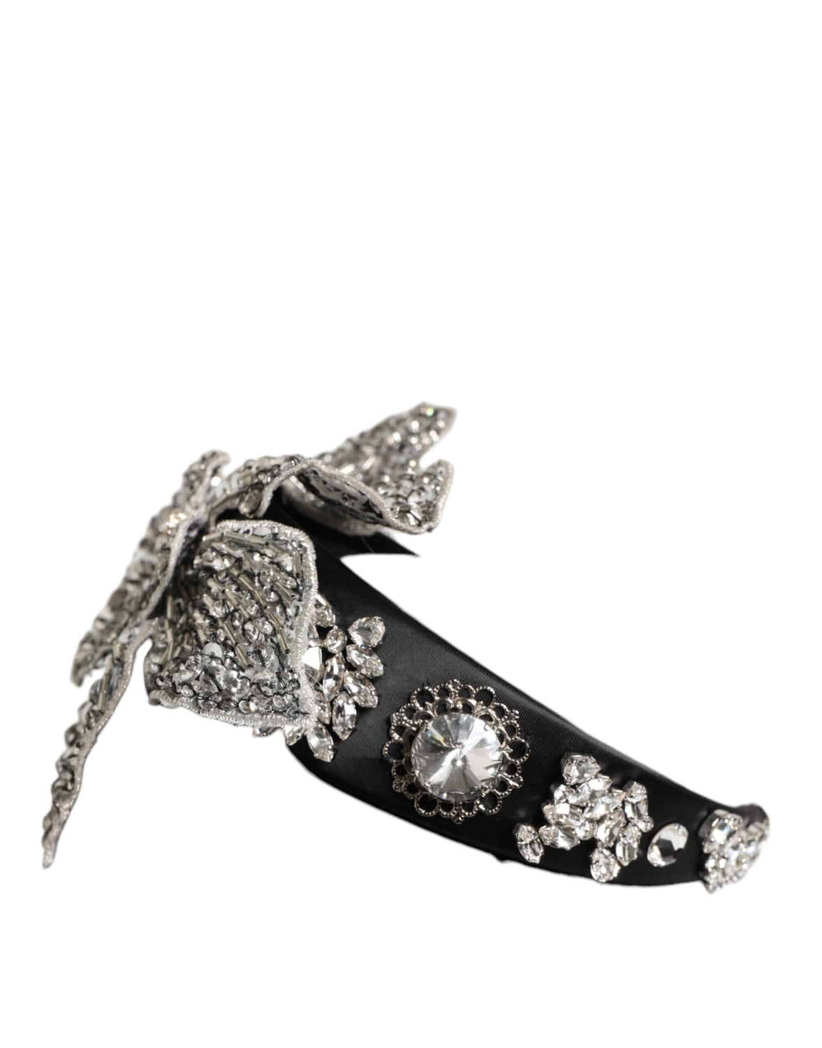 Black Hair Flower Crystal LIMONI Women Headband Diadem