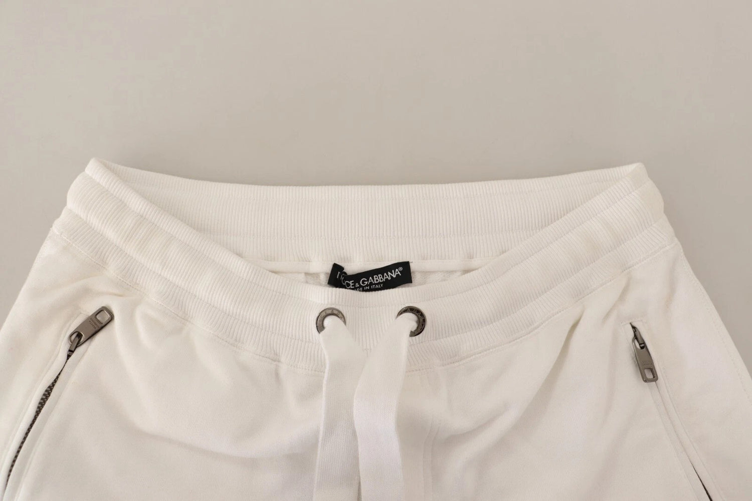 White Cotton Logo Patch Sweatpants Jogging Pants