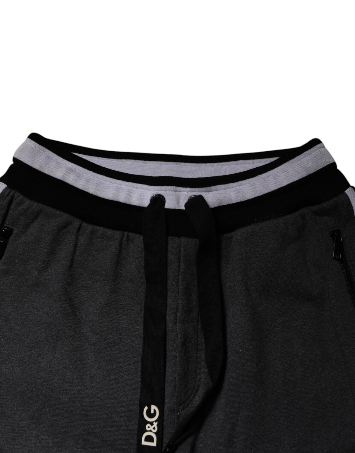 Black Gray Cotton Layered Sweatpants Pants