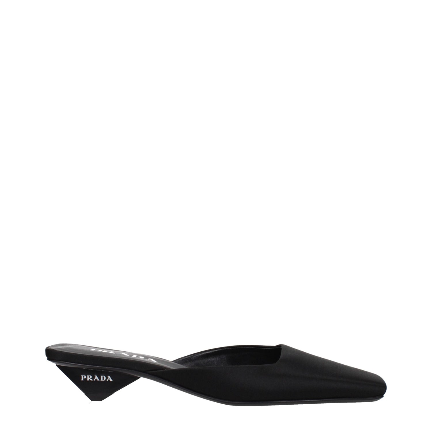 Black Satin Flat Sandals