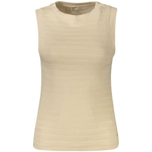 Beige Cotton Tank Top