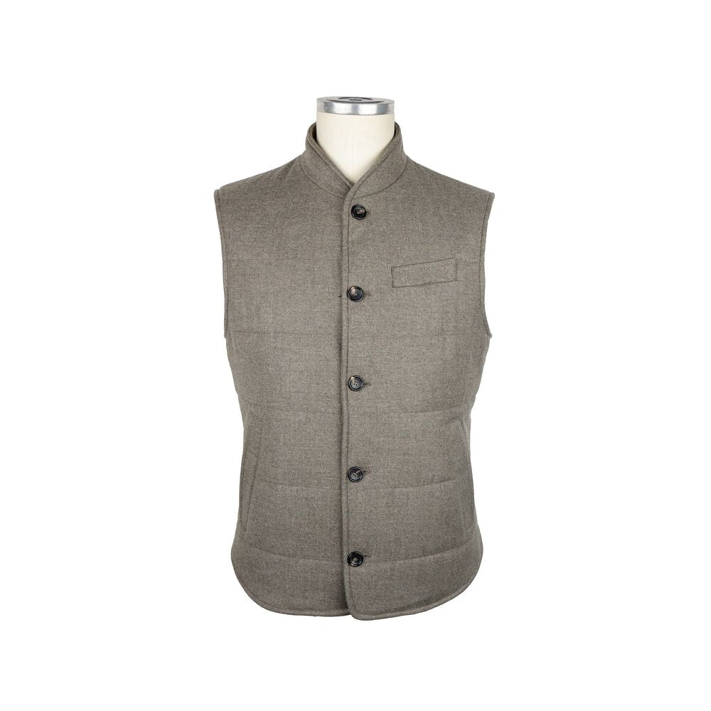Brown Wool Sleveless Jacket