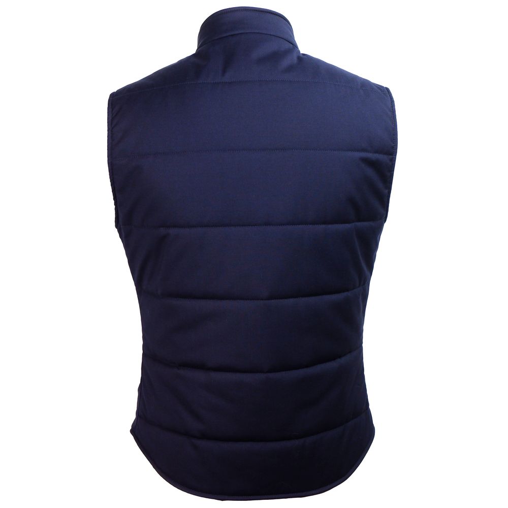 Blue Wool Sleveless Jacket