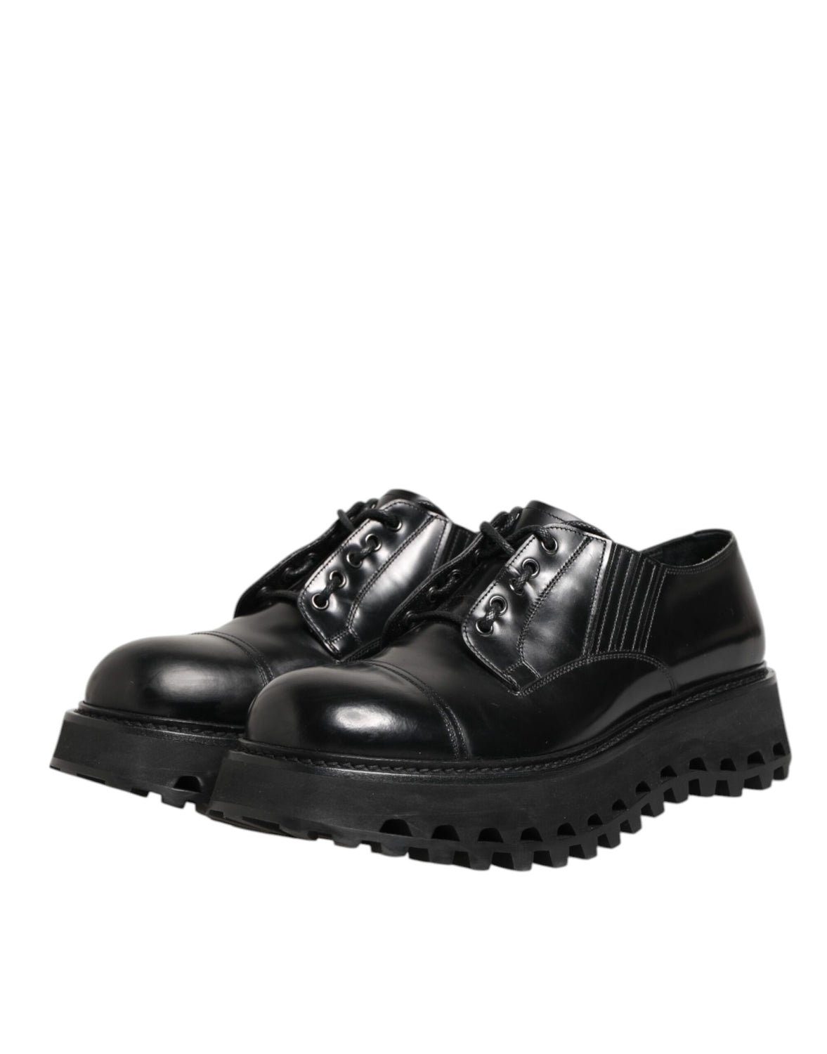 Black Leather Lace Up Derby Men Dress Shoes