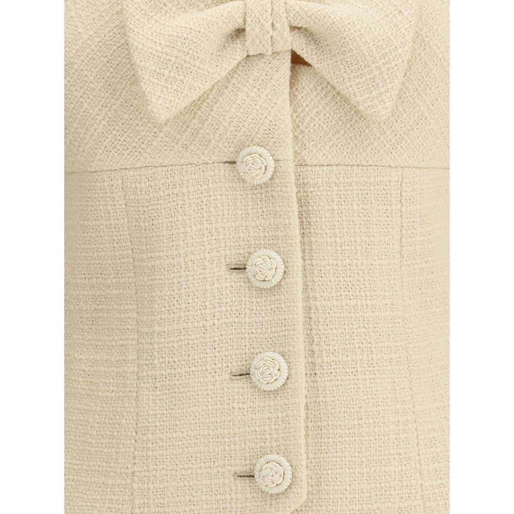 Short Jacket in Plain Wool Tweed