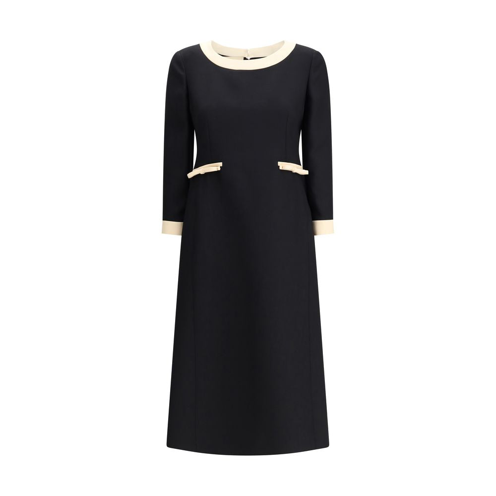Wool Dress with Bow