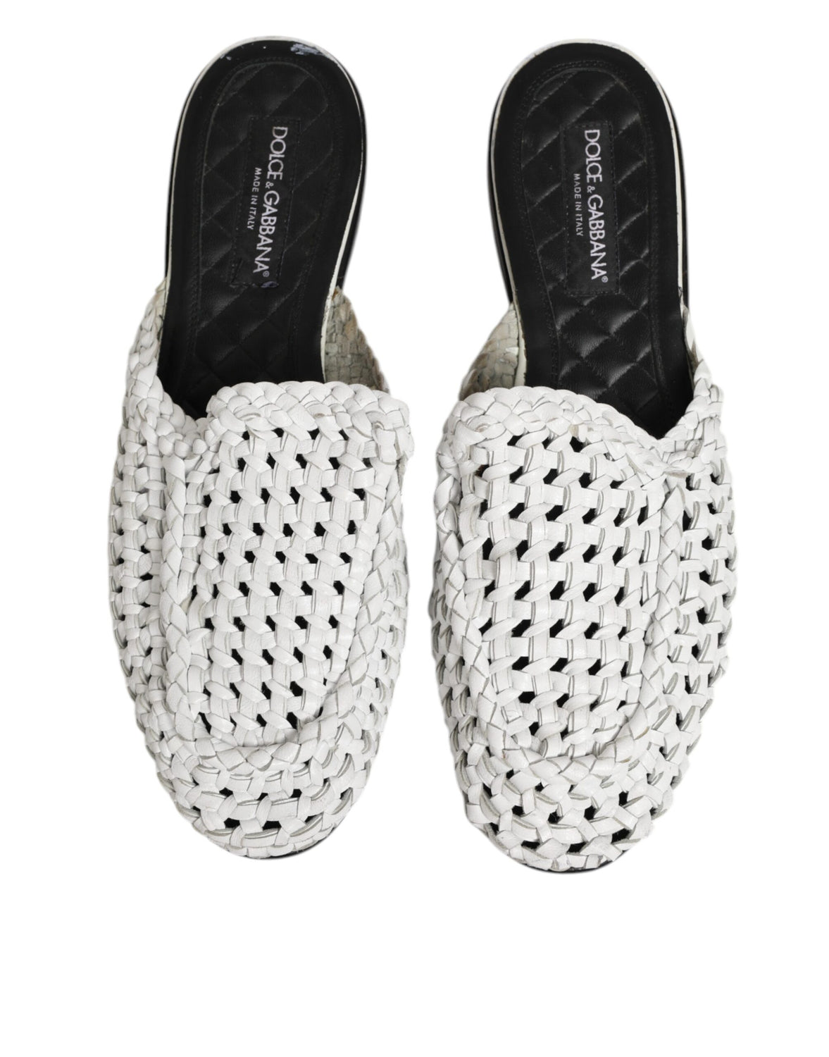 White Woven Slides MULES Men Sandals Shoes