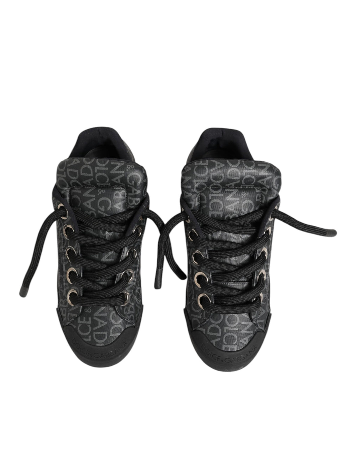 Black Cotton Denim Logo Low Top Sneakers  Shoes