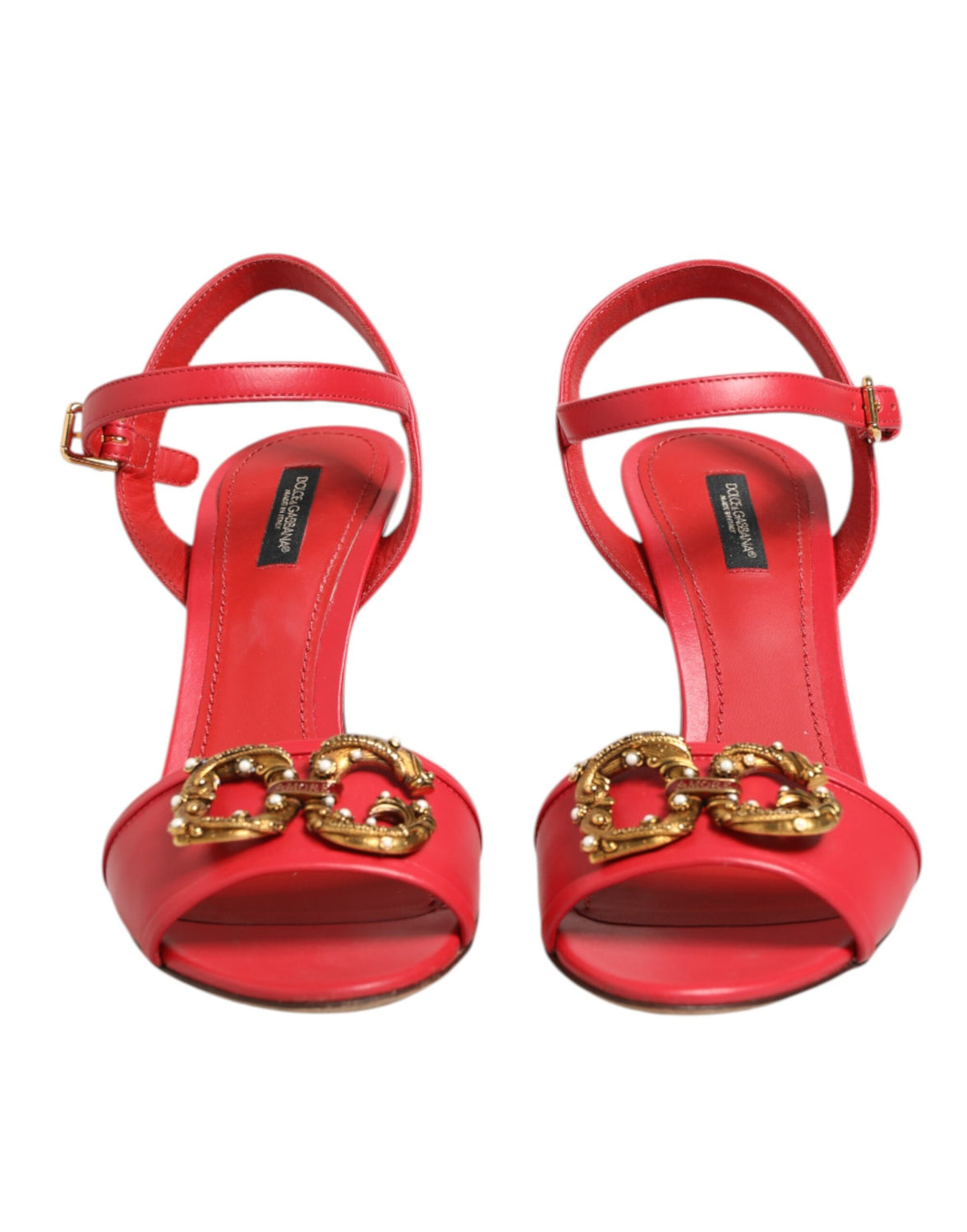 Red Ankle Strap Stiletto Heels Sandals Shoes