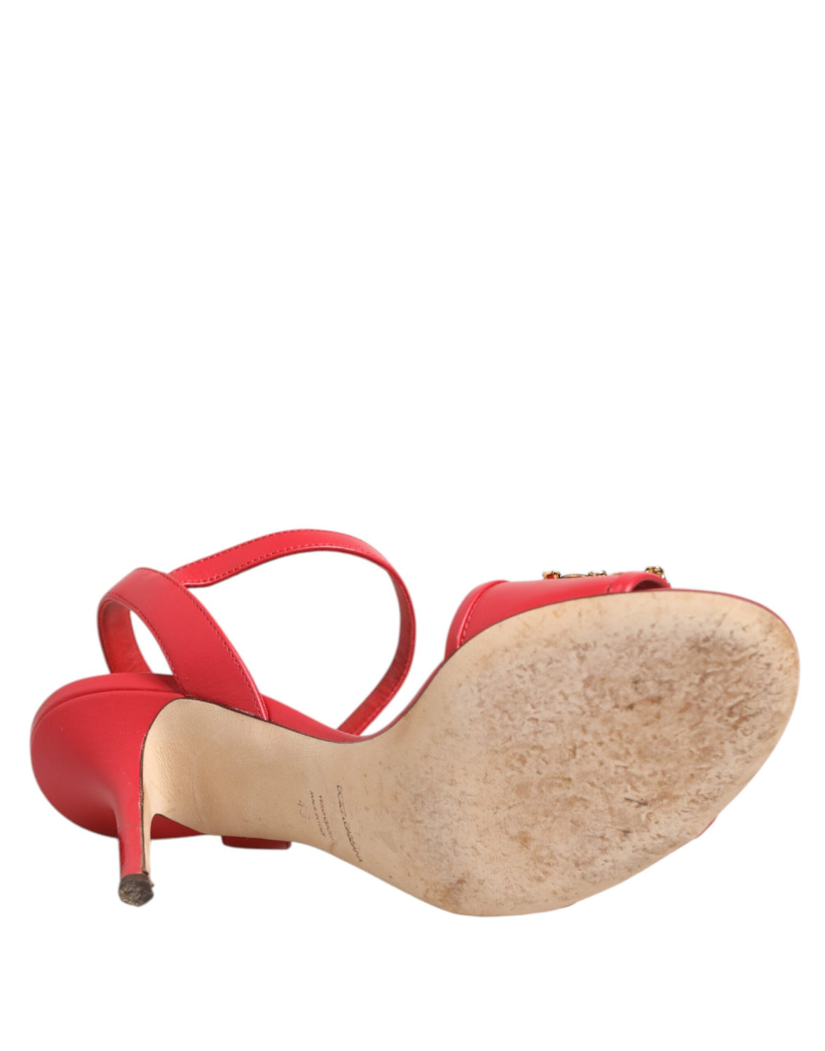 Red Ankle Strap Stiletto Heels Sandals Shoes