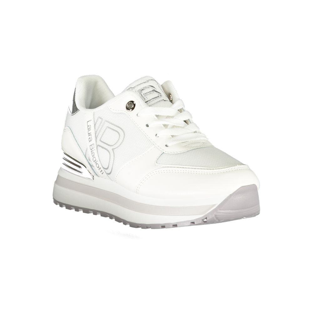 White Polyester Sneaker