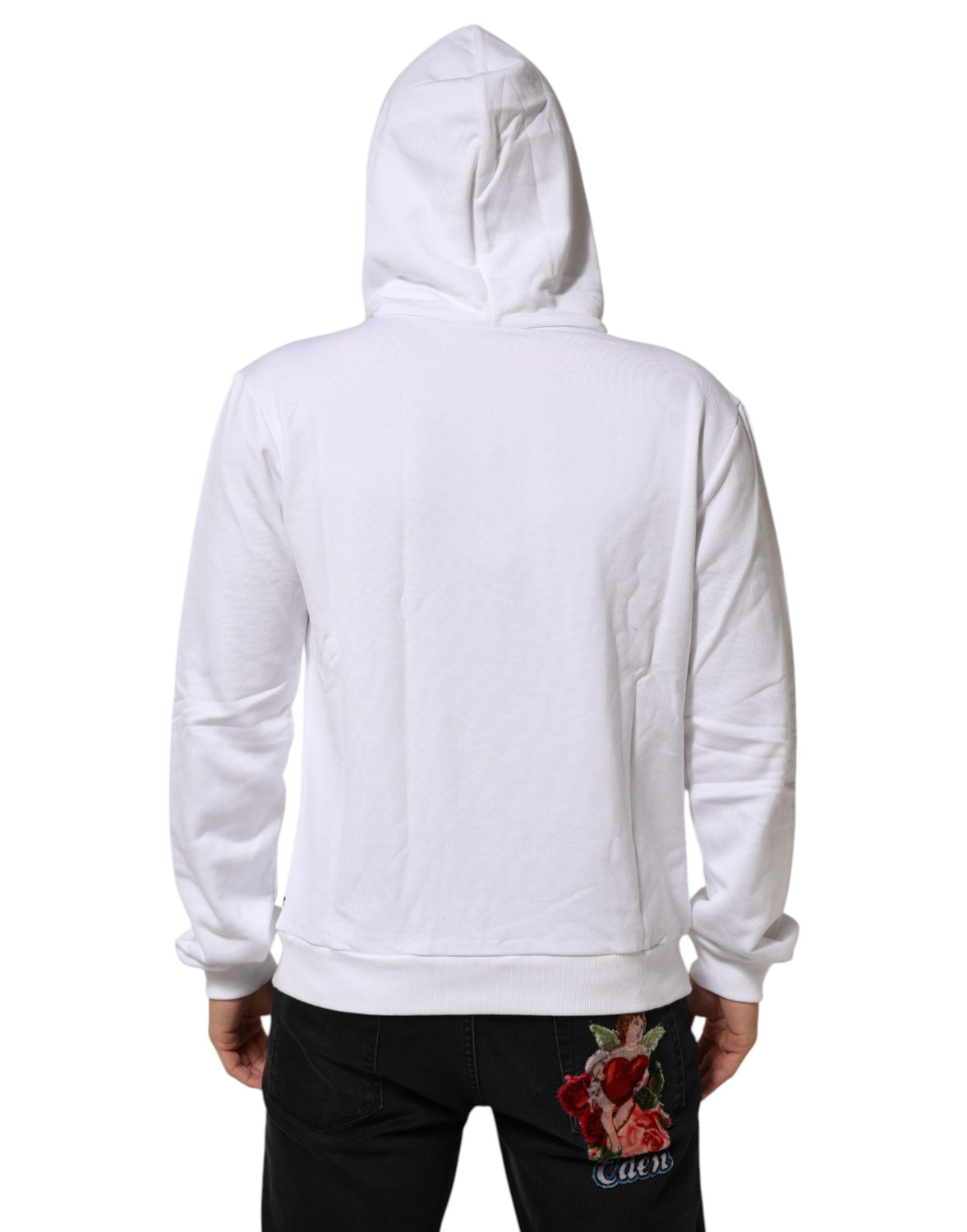 White Sacred Heart Hooded Sweatshirt Sweater