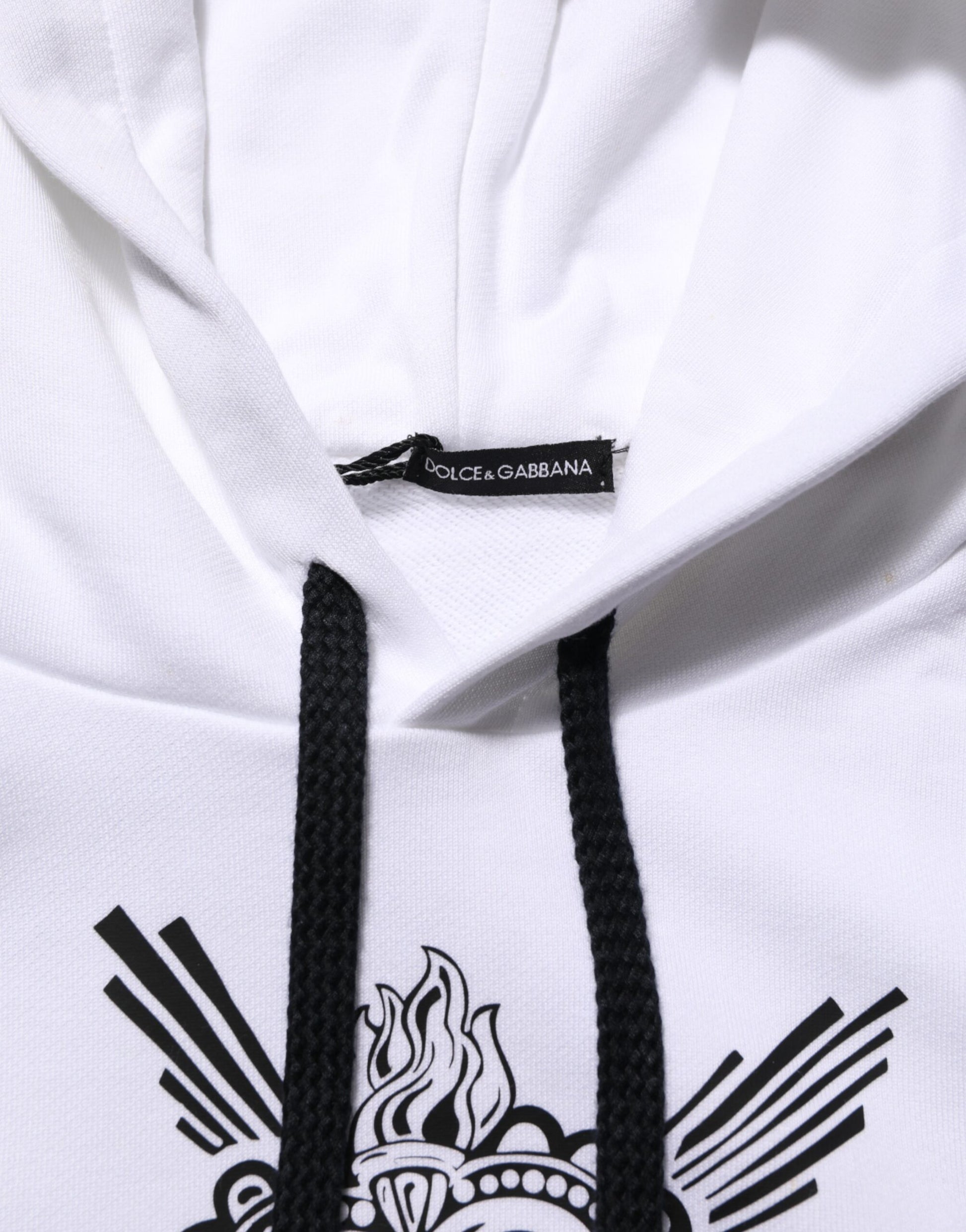 White Sacred Heart Hooded Sweatshirt Sweater