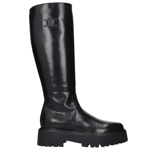 Black Leather Ankle Boots